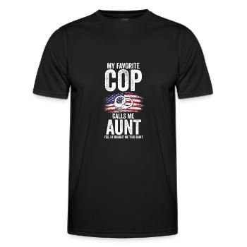 Cop Aunt Nephew Cop Aunt Family Geschenk - Männer Funktions-T-Shirt - Schwarz - Vorne - AI Model Male 178 dark (178cm)