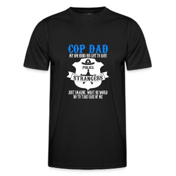 Cop Dad Son Cop Dad Family Geschenk - Männer Funktions-T-Shirt - Schwarz - Vorne - AI Model Male 178 dark (178cm)