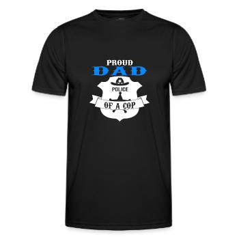 Cop Dad Child Cop Dad Family Geschenk - Männer Funktions-T-Shirt - Schwarz - Vorne - AI Model Male 178 dark (178cm)