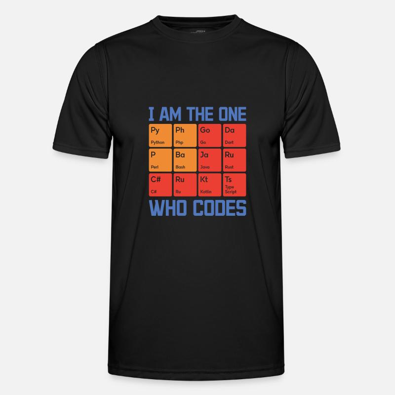 I Am The One Who Codes Programming Programmer Nerd Männer Funktions-T-Shirt