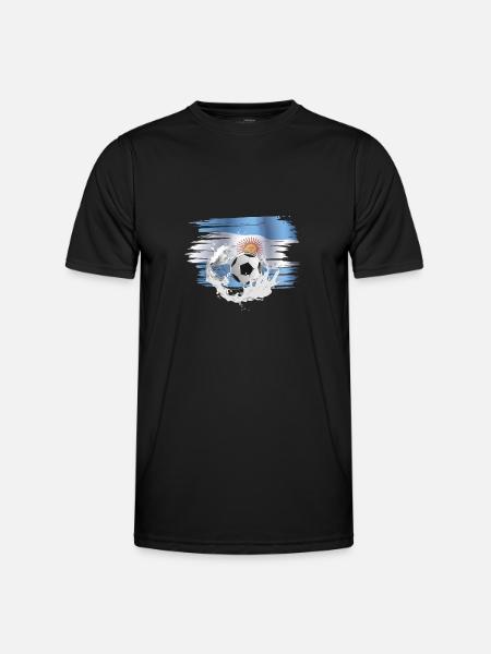 Flag af Argentina Argentina Fodbold - Funktionsshirt til herrer - sort