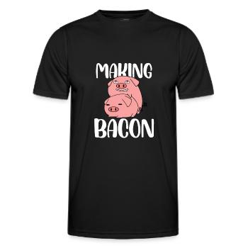 pig Design for a sexual jokes lover - Men's Functional T-Shirt - black - Front - AI Model Male 178 dark (178cm)