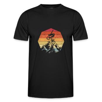 BMX cooles Retro Fan Geschenk Motiv für Junge Mädc - Männer Funktions-T-Shirt - Schwarz - Vorne - AI Model Male 178 dark (178cm)