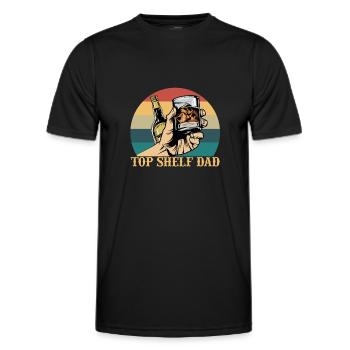 Top Shelf Dad Whiskey Lovers Fathers Day - Men's Functional T-Shirt - black - Front - AI Model Male 178 dark (178cm)
