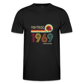 53 Year Old Vintage 1969 Limited Edition 53rd Birt - Men's Functional T-Shirt - black - Front - AI Model Male 178 dark (178cm)
