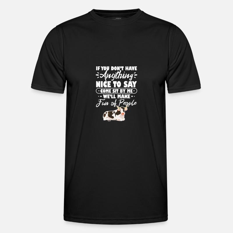 Kuh - Männer Funktions-T-Shirt - Schwarz