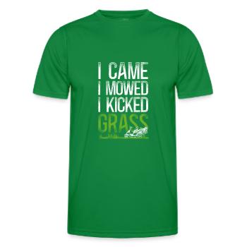 Tondeuse à gazon Mowing Papa Père - T-shirt sport Homme - vert - Devant - AI Model Male 178 dark (178cm)