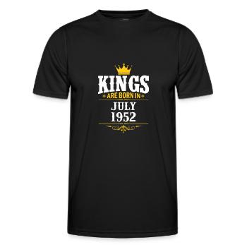 Juillet 1952 - Cadeau du 70e anniversaire. Rois. - T-shirt sport Homme - noir - Devant - AI Model Male 178 dark (178cm)