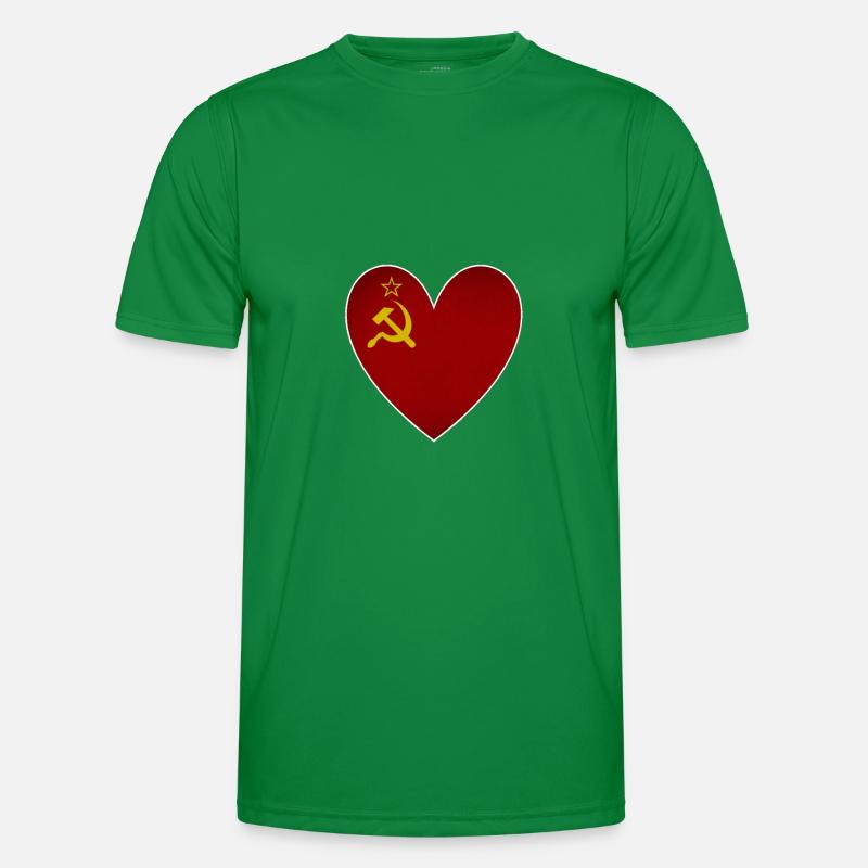 Union soviétique Drapeau Cœur Russie T-shirt sport Homme