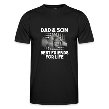 Dad & Son Papa Son Gift - Men's Functional T-Shirt - black - Front - AI Model Male 178 dark (178cm)