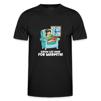 Grow Leg Hair for Warm Hairy Feminist - Men's Functional T-Shirt - black - Front - AI Model Male 178 dark (178cm)