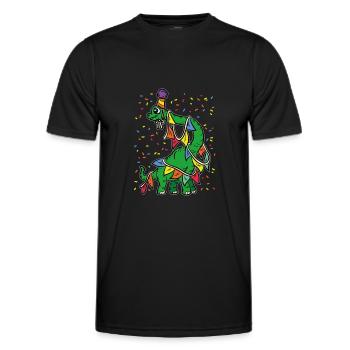 Birthday Party Dino - Men's Functional T-Shirt - black - Front - AI Model Male 178 dark (178cm)