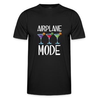 8 Airplane Mode copy - Männer Funktions-T-Shirt - Schwarz - Vorne - AI Model Male 178 dark (178cm)
