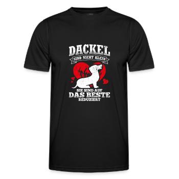 Dackel sind auf das Beste Reduziert Dackel Geschen - Männer Funktions-T-Shirt - Schwarz - Vorne - AI Model Male 178 dark (178cm)