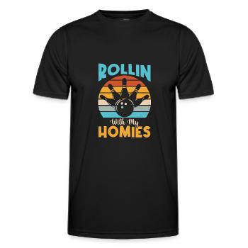Je ne suis pas toujours grincheux Parfois je joue au bowling - Spor - T-shirt sport Homme - noir - Devant - AI Model Male 178 dark (178cm)