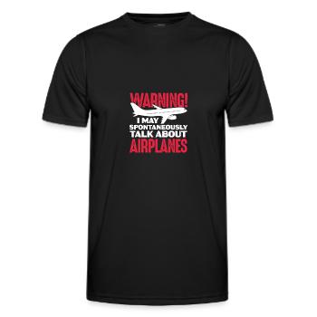 Pilot Flugzeug Fliegen Flieger Geschenk - Männer Funktions-T-Shirt - Schwarz - Vorne - AI Model Male 178 dark (178cm)