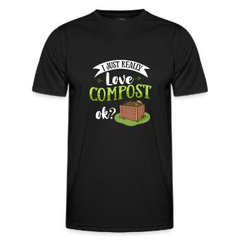 Kompostierung Kompost Wurm Abfall - Männer Funktions-T-Shirt - Schwarz - Vorne - AI Model Male 178 dark (178cm)