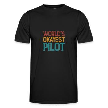 Pilot Flugzeug Fliegen Flieger Geschenk - Männer Funktions-T-Shirt - Schwarz - Vorne - AI Model Male 178 dark (178cm)