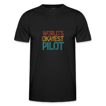 Pilot - Männer Funktions-T-Shirt - Schwarz - Vorne - AI Model Male 178 dark (178cm)
