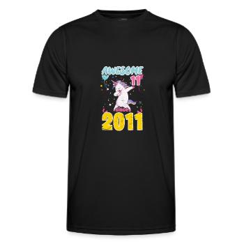 11th Birthday Unicorn - Men's Functional T-Shirt - black - Front - AI Model Male 178 dark (178cm)