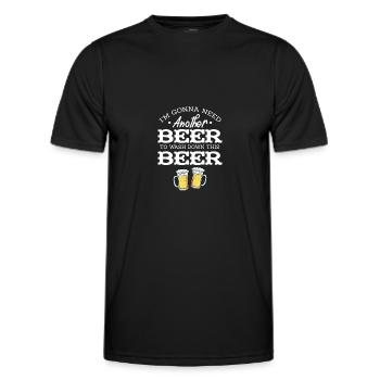 Bière - T-shirt sport Homme - noir - Devant - AI Model Male 178 dark (178cm)