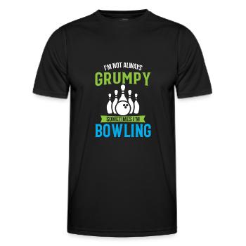 Je ne suis pas toujours grincheux Parfois je joue au bowling - Spor - T-shirt sport Homme - noir - Devant - AI Model Male 178 dark (178cm)