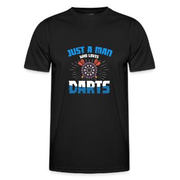 Just a man who loves billiards pool snooker liebh - Men's Functional T-Shirt - black - Front - AI Model Male 178 dark (178cm)