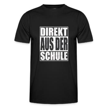 Direkt aus der Schule - Männer Funktions-T-Shirt - Schwarz - Vorne - AI Model Male 178 dark (178cm)