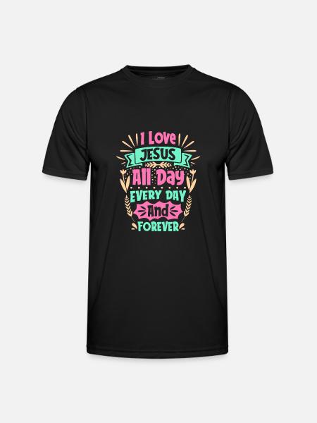 I Love Jesus - Men's Functional T-Shirt - black