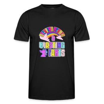 Steal hearts and dashes blow up unicorn fart Einh - Men's Functional T-Shirt - black - Front - AI Model Male 178 dark (178cm)