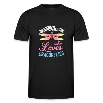 Dragonflies Flying Insect Quotes Entomologist - Men's Functional T-Shirt - black - Front - AI Model Male 178 dark (178cm)