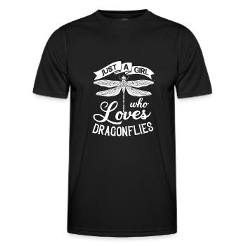 Dragonflies Flying Insect Quotes Entomologist - Men's Functional T-Shirt - black - Front - AI Model Male 178 dark (178cm)