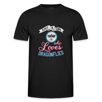 Dragonflies Flying Insect Quotes Entomologist - Men's Functional T-Shirt - black - Front - AI Model Male 178 dark (178cm)