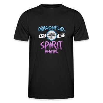 Dragonflies Flying Insect Quotes Entomologist - Men's Functional T-Shirt - black - Front - AI Model Male 178 dark (178cm)