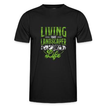 Landscaper Landscaping Landscape - Men's Functional T-Shirt - black - Front - AI Model Male 178 dark (178cm)