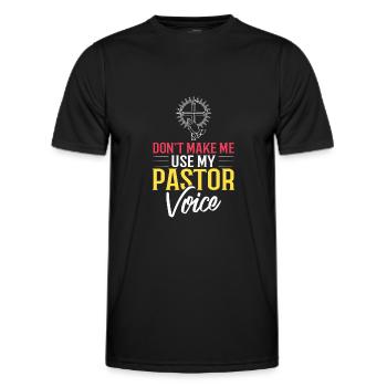 Pasteur Église Ministre Christ Spirituel Jésus - T-shirt sport Homme - noir - Devant - AI Model Male 178 dark (178cm)