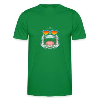 Großer weißer Hai Haifisch Lustiger Hai - Männer Funktions-T-Shirt - Kelly Green - Vorne - AI Model Male 178 dark (178cm)