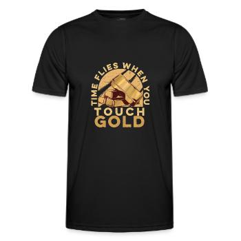 Mines d’or - T-shirt sport Homme - noir - Devant - AI Model Male 178 dark (178cm)