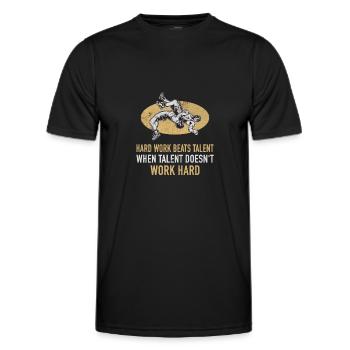 Wrestling Wrestler Hard Work Defeats Talent - Men's Functional T-Shirt - black - Front - AI Model Male 178 dark (178cm)