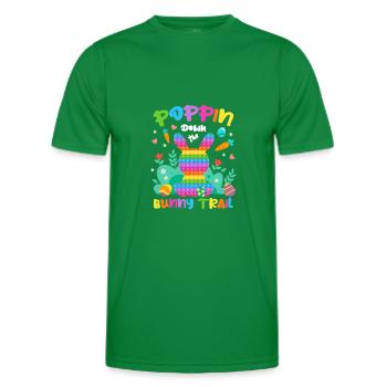 Poppin Down The Rabbit Trail Kaninchen mit Osterei - Männer Funktions-T-Shirt - Kelly Green - Vorne - AI Model Male 178 dark (178cm)