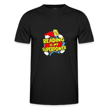 La lecture est mon superpouvoir - T-shirt sport Homme - noir - Devant - AI Model Male 178 dark (178cm)