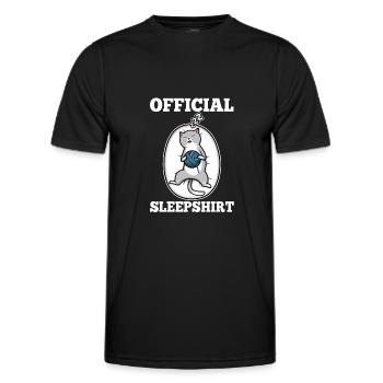 Official sleep shirt cat - Men's Functional T-Shirt - black - Front - AI Model Male 178 dark (178cm)