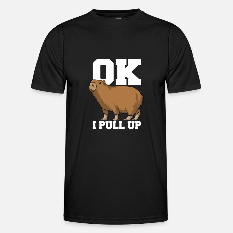 Ok, I pull up Capybara gift - Men's Functional T-Shirt - black