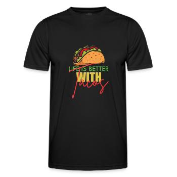 Lustiger Taco Cinco De Mayo Tacos Fun Lovers - Männer Funktions-T-Shirt - Schwarz - Vorne - AI Model Male 178 dark (178cm)
