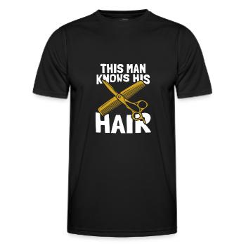 Coiffeur Coiffeur Coiffure Coiffure Coiffure Coiffure - T-shirt sport Homme - noir - Devant - AI Model Male 178 dark (178cm)