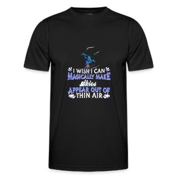 Ski Skiing Skis - Men's Functional T-Shirt - black - Front - AI Model Male 178 dark (178cm)