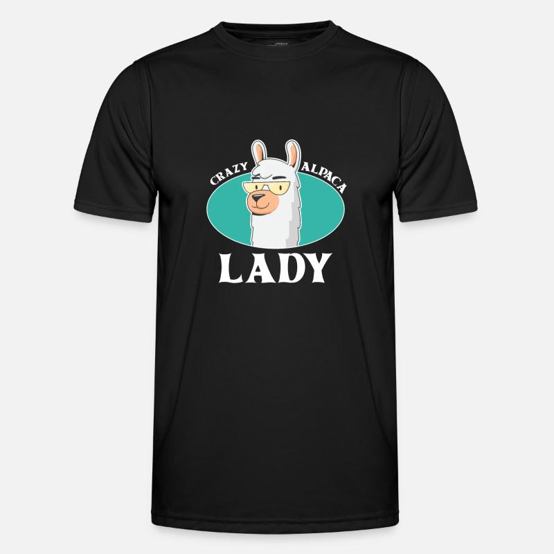 Crazy Alpaca Lady Alpacas - Men's Functional T-Shirt - black