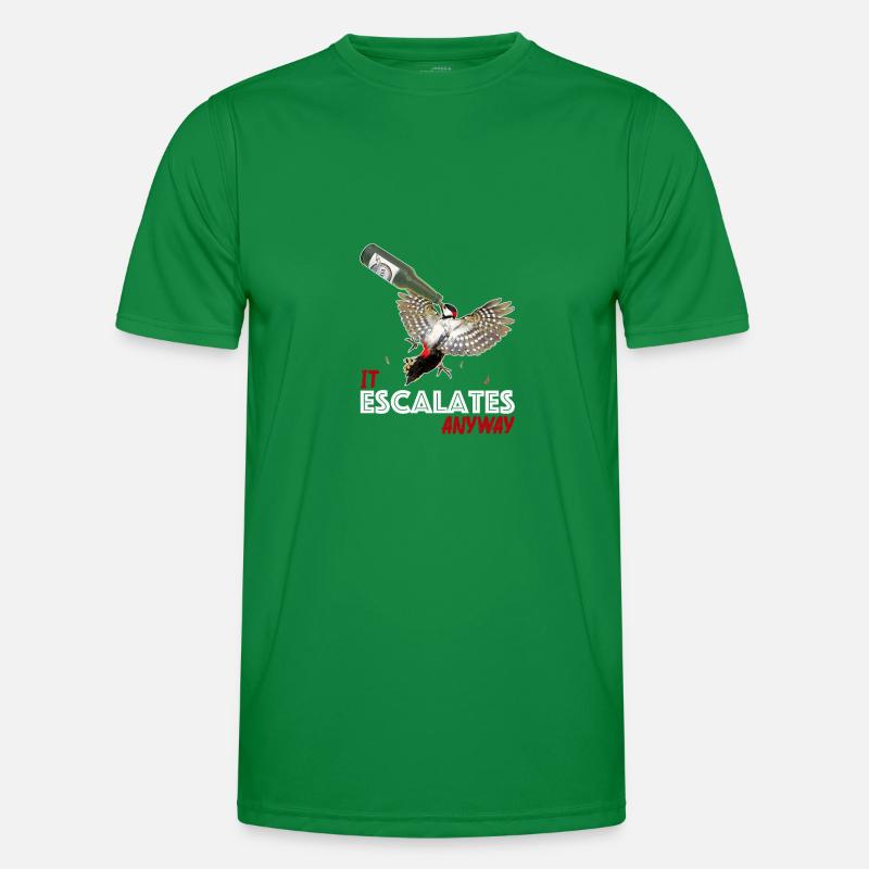 Es Eskaliert trotzdem Specht Bier Disko Männer Funktions-T-Shirt
