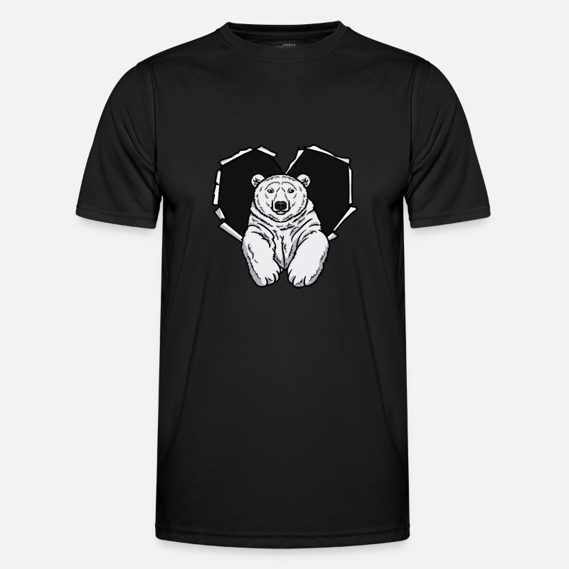 Riss Eisbär Zerrissenes Loch Eisbär - Männer Funktions-T-Shirt - Schwarz