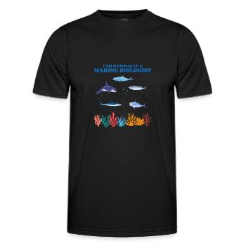 Official Marine Biologist Fish Marine Biology - Men's Functional T-Shirt - black - Front - AI Model Male 178 dark (178cm)